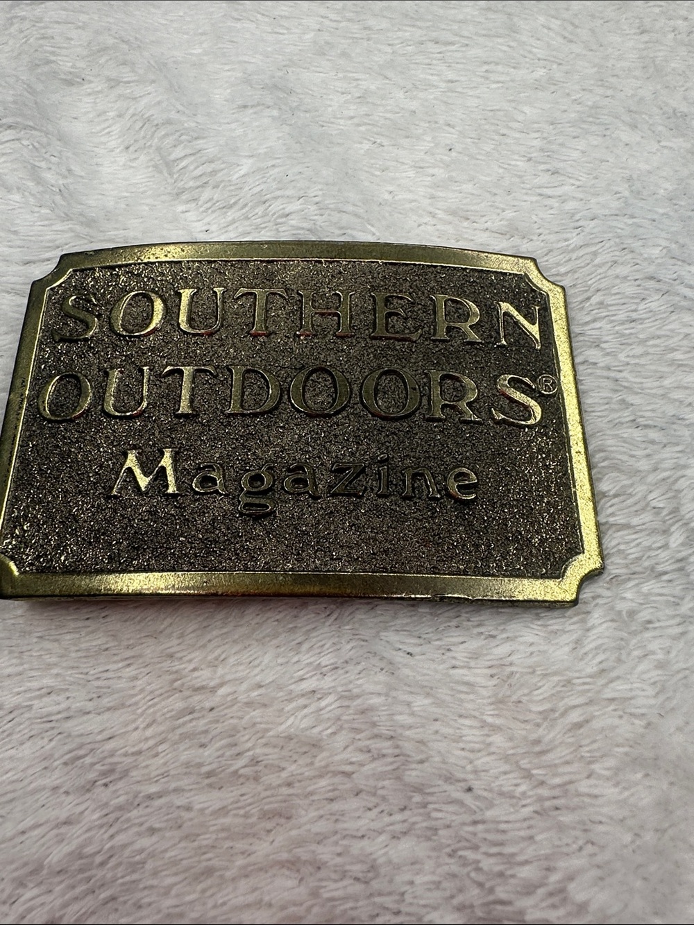 Vintage 1982 Southern Outdoors Magazine belt buckle